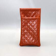 1件裝柔軟PU雙層眼鏡盒/太陽眼鏡收納袋，按扣設計，極簡純色菱格紋防刮材質，方便日常攜帶；適用於太陽眼鏡、閱讀眼鏡、近視眼鏡與散光眼鏡，男女通用；開學季、旅行、海灘度假與日常出行的必備配件 - 彩色 - 查看 11