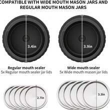 Generic Electric Mason Jar Vacuum Sealer - Mason Jar Vacuum Sealer Kit With Wide Regular Mouth Mason Lids - Canning Vacuum Sealer Mason Jar For Food Storage - Black and White - View 9