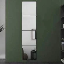 Espelho de acrílico quadrado grande de 40 cm (1/2/3/4 peças), sem necessidade de furar, autoadesivo, ideal para aluguel, dormitório, casa e maquiagem. - 40*40 - Ver 13