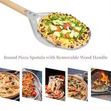 Round Perforated Pizza Shell With Long Detachable Handle, Non-Slip Pizza Making Tools, 8in - As Pic - View 4