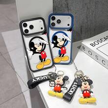 This Disney Mickey Mouse Pattern Lanyard Phone Case Features A Strong Magnetic Closure And Full Coverage Of Acrylic And TPU Material. It's Shockproof, Lightweight, And Suitable For IPhone17/16/11/13/15/15 Plus/15 Pro/15 Pro Max/12/14 Pro Max/11 Pro Max/12 Pro/12 Pro Max/13. It's A Popular Birthday Gift, Business Gift, Durable, Stain-Resistant, And Fingerprint-Resistant New Phone Case For Men And Women. It Also Includes A Mickey Mouse Phone Case And Mickey Mouse Doll Bracelet. Compatible With SamsungGalaxy S20, S21, S22, S23, And S24 Series. It's The Perfect Gift For Friends And Family. This Stylish Phone Case Is Fun, Lightweight, And Durable. IPhone17 Pro Max Phone Case, Minnie Phone Case. - 無色 - 查看 2