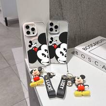 This Disney Mickey Mouse Pattern Lanyard Phone Case Features A Strong Magnetic Closure And Full Coverage Of Acrylic And TPU Material. It's Shockproof, Lightweight, And Suitable For IPhone17/16/11/13/15/15 Plus/15 Pro/15 Pro Max/12/14 Pro Max/11 Pro Max/12 Pro/12 Pro Max/13. It's A Popular Birthday Gift, Business Gift, Durable, Stain-Resistant, And Fingerprint-Resistant New Phone Case For Men And Women. It Also Includes A Mickey Mouse Phone Case And Mickey Mouse Doll Bracelet. Compatible With SamsungGalaxy S20, S21, S22, S23, And S24 Series. It's The Perfect Gift For Friends And Family. This Stylish Phone Case Is Fun, Lightweight, And Durable. IPhone17 Pro Max Phone Case, Minnie Phone Case. - Màu xanh lam - Xem 8