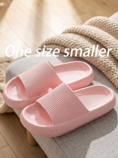 New High-Quality Lightweight & Comfortable Couple's Thick-Soled Casual Outdoor Lightweight Holiday Beach Slippers, Fashionable Minimalist Vertical Stripe Side Vent Design Sandals, Indoor/Outdoor Bathroom Men's And Women's Couple Relaxed Home, Shower, Leisure Outdoor Lightweight Holiday Beach Shoes. (Size Runs Small, Suggest Ordering One Size Up)