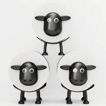 1pc/3pcs Cute Sheep Shaped Toilet Paper Holder - Interesting No-Installation Bathroom Tissue Holder Set - 3D Printed Black Sheep Toilet Paper Rack - Fun Tissue Paper Storage Rack - Adorable Bathroom Decor - Multicolor - View 7