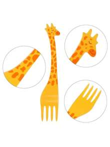 2/12/24pcs Cute Giraffe Fruit Forks, Cartoon Plastic Small Forks, Dessert Cake Forks, Animal Cartoon Fruit Picks, Party Snack Ice Cream Small Forks Suitable For Birthday, Wedding, Festival Parties - Multicolor - View 11