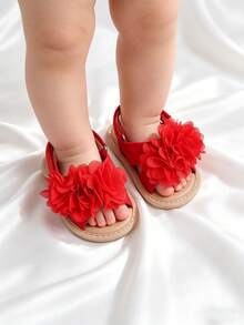 Dép xăng đan ngoài trời màu trắng thanh lịch cho bé gái sơ sinh, giày mùa hè cho trẻ nhỏ. - Đỏ - Xem 4