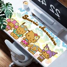 SANRIO 1 tấm lót đế cao su chống trượt hình "Mèo Đen" - Có thể giặt, trang trí bàn làm việc. Thích hợp cho văn phòng, trường học và trang trí nhà cửa; có thể dùng làm tấm lót bàn. Một món quà lý tưởng cho người hâm mộ và bạn bè - Một phụ kiện bàn làm việc dễ thương. - Nhiều màu 9 - Xem 3