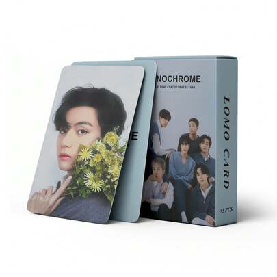 55pcs Monochrome Album Collector Cards, Celebrity Peripheral LOMO Cards