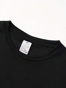 Mens Tshirts Graphic New Style Klein Letter Pattern Print Men'S T-Shirt, Sporty And Comfortable. Creative Design Suitable For Both Men And Women, Casual Men'S Sports T-Shirt, Solid Color Print T-Shirt Men Novelty Shirts - 黑色 - 查看 5