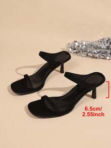 hanxiangyuzu Giày sandal cao gót quai mảnh màu đen gợi cảm mới dành cho nữ, phù hợp với trang phục mùa xuân hè. - màu đen - Xem 8