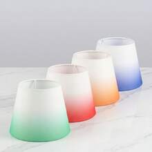 1/2 pièces Abat-jour plat mini dégradé, abat-jour de lampe de bureau en tissu, abat-jour décoratif amovible pour chambre à coucher, mariage, hôtel, décoration de la maison, accessoires de lampe sur pied - nuance de lumière dégradée - Voir 5