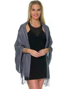 Shawls And Wraps Evening Dresses, Large Soft  Wedding Shawl - 深灰色11 - 查看 4