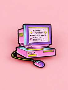 Ghim cài áo men tráng men "Không có email nào của bạn đến được với tôi" dành cho máy tính, ghim cài ve áo, huy hiệu cài trên ba lô, phụ kiện quần áo, trang sức thời trang, với dòng chữ "Không có email nào của bạn đến được với tôi". - Nhiều màu - Xem 4