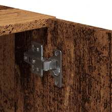 vidaXL Mobile TV, supporto TV con 4 scomparti e 4 ante, mobile TV/credenza per soggiorno/camera da letto, mobile TV/madia, composito di legno bianco lucido - Rovere chiaro - Visualizzare 5
