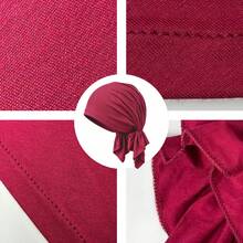CONFLASS 2/1pc Women's Solid Color Triangle Pre-Tied Headscarf, Soft Comfortable Skin-Friendly Elastic Chemotherapy Hat, Breathable Headscarf, Suitable For Hair Loss Cancer Patients, With Lining Muslim Sleep Cap - Multicolor - View 3