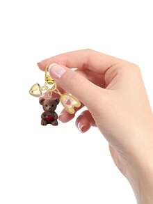 Letter Teddy Bear Keychain, With Gold Bubble Letter A-Z Keychain, Cute Teddy Bear Bag Charm Pendant, Suitable For Handbags, Wallets, Backpacks, Travel Bags, Decorative Keychain, Suitable For Gym, Classroom, Matching Games, Suitable For Daily Use, Vacation, Travel, School, Shopping, Gifts For Girls, Teens, Women, Friends, Perfect For Valentine's Day, Mother's Day, Birthday, Christmas, Holidays And Other Occasions - Multicolor - View 9