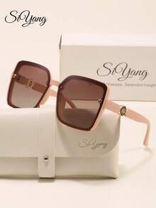 SIYANG Gafas de moda de marco cuadrado para mujer, gafas de protección solar de alta gama para conducir, viajar, fotografía, estilo de moda - Multicolor - Ver 4