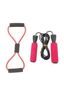 Jump Rope Set For Fat Burning And Shaping, Includes Jump Rope, 8-Inch Resistance Band, Chest Muscle Stretcher And Back Shaper. Suitable For Women, Families And Fitness Beginners. - Multicolor - View 13
