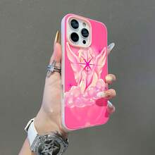 Querubines rosas, estrellas, nubes, estética onírica.funda de teléfono Fundas compatibles con ,Apple,VIVO,OPPO,,, y Honor.Fabricadas en silicona TPU,ofrecen protección contra golpes y caídas. - Rosa - Ver 5