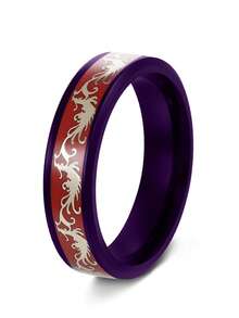2-Color Chinese Dragon & Phoenix Totem Stainless Steel Ring, Vintage Purple Color Suitable For Daily Wear And Gift - Multicolor - View 14