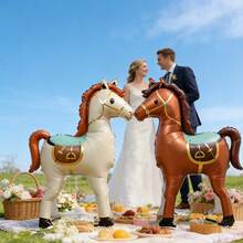 1pc 58-Inch Standing Horse Shaped Balloon, Racing Horse Party Decoration, Birthday Celebration Gift, Indoor Outdoor Decor - Large Noble Horse - View 8