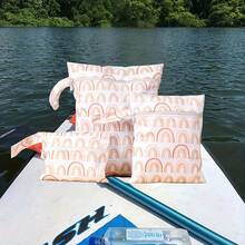3pcs Wavy Print Waterproof Wet & Dry Separation Bags, Multi-Size Roll-Top Handbag With Zipper & Wrist Strap, Reusable Polyester Beach Storage Bag, Lightweight Waterproof Bag For Swimwear, Fitness Clothes, Baby Diapers, Beach Items, Quick Dry And Leak-Proof, Suitable For Kayaking, Boating, Swimming, Beach And Daily Use, Beach Essentials, Pool Float - Multicolor - View 7