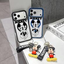 This Disney Mickey Mouse Pattern Lanyard Phone Case Features A Strong Magnetic Closure And Full Coverage Of Acrylic And TPU Material. It's Shockproof, Lightweight, And Suitable For IPhone17/16/11/13/15/15 Plus/15 Pro/15 Pro Max/12/14 Pro Max/11 Pro Max/12 Pro/12 Pro Max/13. It's A Popular Birthday Gift, Business Gift, Durable, Stain-Resistant, And Fingerprint-Resistant New Phone Case For Men And Women. It Also Includes A Mickey Mouse Phone Case And Mickey Mouse Doll Bracelet. Compatible With SamsungGalaxy S20, S21, S22, S23, And S24 Series. It's The Perfect Gift For Friends And Family. This Stylish Phone Case Is Fun, Lightweight, And Durable. IPhone17 Pro Max Phone Case, Minnie Phone Case. - Pink - View 2