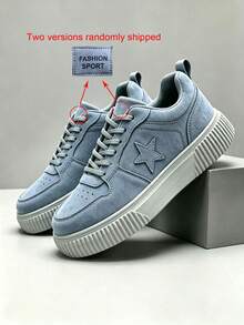 New Fashion Casual Lace-Up Sneakers, Streetwear Sports Shoes For Men - Grey - View 7