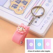 Portable Mini Stapler With Keychain - Cute Cartoon Animal Design, Pocket-Sized Stapler For School, Office & Travel, Durable Student Stationery - Mini Stapler - View 12