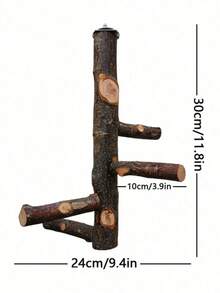 1 chiếc giá đỡ xoay bằng gỗ cho vẹt, thích hợp cho lồng chim. - Xem 2
