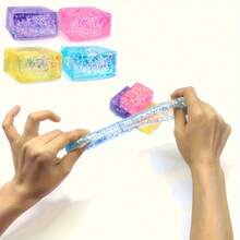 Aurora Glitter Cube Squeeze Toy, Shiny Cube With Floating Glitter, Soft Texture, Office Desk Toy, Suitable For Personal Gifts, Christmas Gift CAMZ - 長方形立體極光(1個,顏色隨機) - 查看 11
