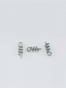 50pcs Fishing Lure Spring Lock Needle Soft Bait Swivel Anti-Slip Snap Clips Outdoor Fishing Tackle Accessories - Silver - View 4