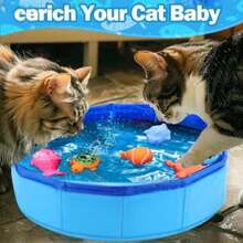 1 Set Foldable Dog Swimming Pool, Hard Plastic Pet Swimming Pool, Non-Slip Portable Children's Swimming Pool, Foldable Large Dog Bathtub - Multicolor - View 5