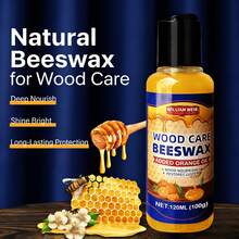 Professional Two-Component Natural Beeswax Wood Care And Repair Kit | Deeply Moisturizes To Prevent Dryness And Cracking | Suitable For Solid Wood Furniture, Floors, Countertops, Doors, And Windows | Removes Dullness And Scratches - 2 Bottles Of Floor Beeswax + 2 Towels - View 3