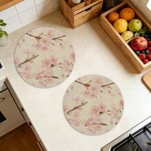 A Round Pattern With Plum Blossoms, Flowers And Green Leaves, Suitable For Spring, Summer, Autumn And Winter Seasons - Multicolor - View 4