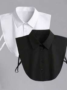1pc Women's Fashion Solid Color Casual Shawl Collar Daily Accessory - White - View 1