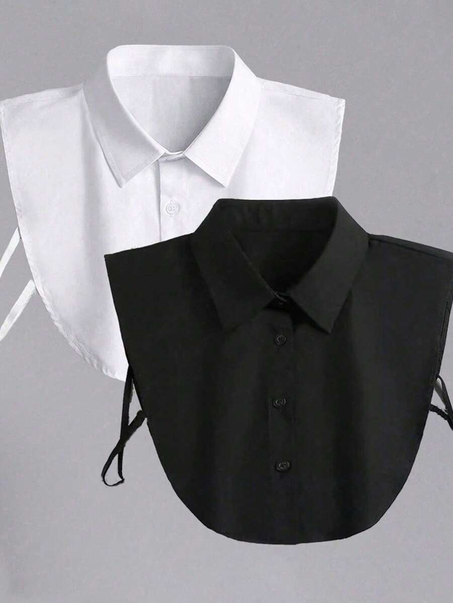 1pc Women's Fashion Solid Color Casual Shawl Collar Daily Accessory - White - View 1