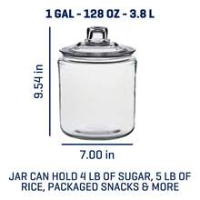 1 Gallon Glass Jar With Lid, Airtight Pantry Storage Container For Kitchen, Display Jar For Cookies, Pasta, Flour, Dry Food - 1 - 查看 3