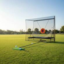 Stabiles Golf Trainingsnetz 280x110x240cmcm Mit Zielscheibe Und Ballrücklauf – Indoor & Outdoor Übungsnetz Für Alle Altersgruppen - Schwarz - Übersicht 4