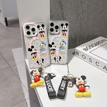 This Disney Mickey Mouse Pattern Lanyard Phone Case Features A Strong Magnetic Closure And Full Coverage Of Acrylic And TPU Material. It's Shockproof, Lightweight, And Suitable For IPhone17/16/11/13/15/15 Plus/15 Pro/15 Pro Max/12/14 Pro Max/11 Pro Max/12 Pro/12 Pro Max/13. It's A Popular Birthday Gift, Business Gift, Durable, Stain-Resistant, And Fingerprint-Resistant New Phone Case For Men And Women. It Also Includes A Mickey Mouse Phone Case And Mickey Mouse Doll Bracelet. Compatible With SamsungGalaxy S20, S21, S22, S23, And S24 Series. It's The Perfect Gift For Friends And Family. This Stylish Phone Case Is Fun, Lightweight, And Durable. IPhone17 Pro Max Phone Case, Minnie Phone Case. - 無色 - 查看 8