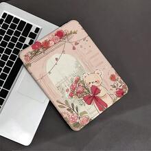 1 chiếc ốp lưng máy tính bảng hình gấu dễ thương cầm hoa, tương thích với iPad thế hệ thứ 10 10.9 inch 2022 / Air 13 (M3 2025) / Air 11 (M3 2025). Tương thích với SAMSUNG, , Oppo Pad, Matepad, Vivo Pad, Honor Pad. - Nhiều màu - Xem 6