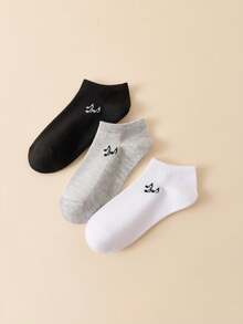 1/3/6 đôi tất cổ thấp cho nữ, chất liệu lưới, họa tiết nốt nhạc, kiểu dáng thường ngày, phù hợp cho đi làm, văn phòng và đi bộ. - Nhiều màu - Xem 6