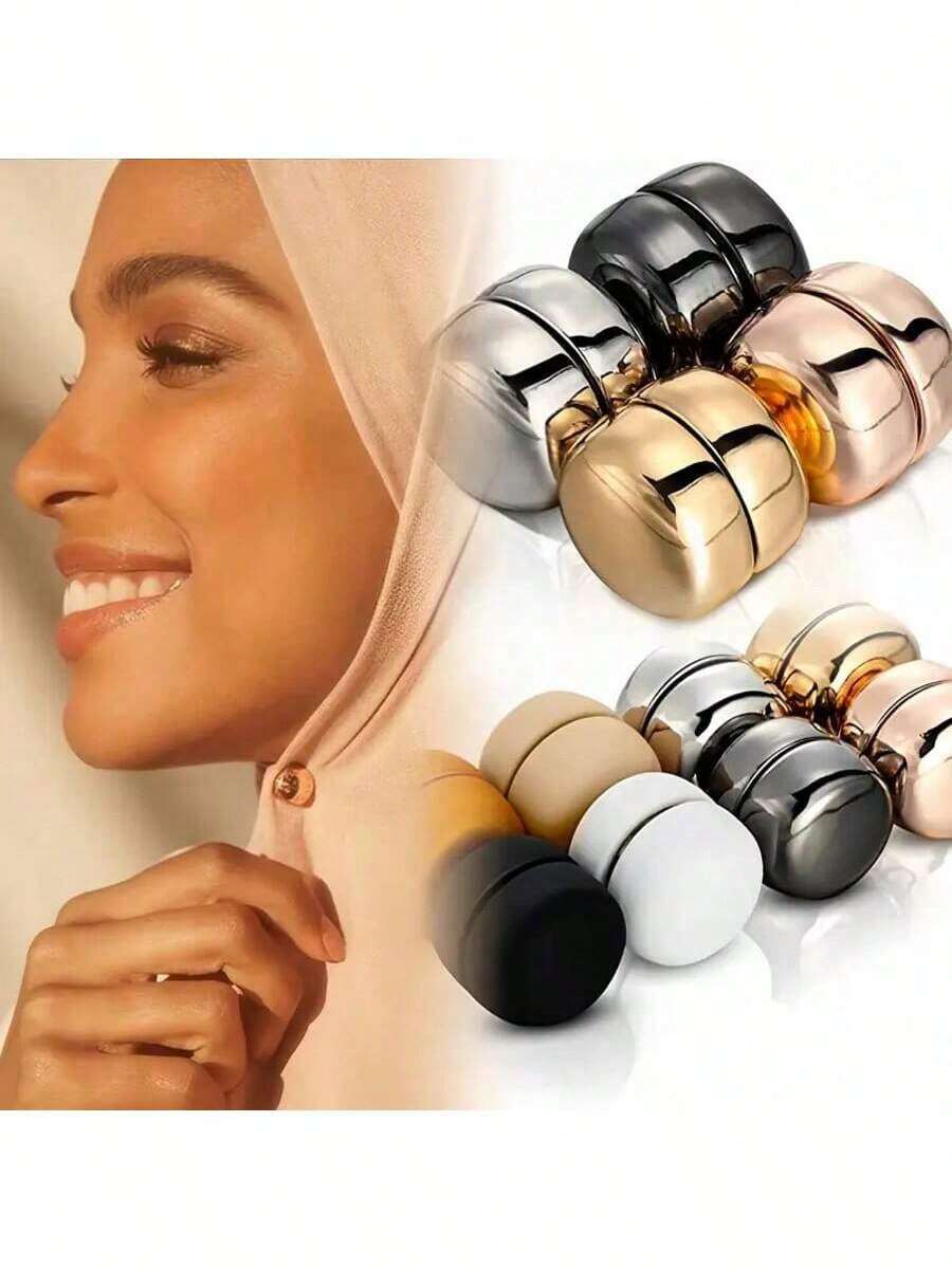 1/8 Cặp Kẹp Khăn Hijab Từ Tính Cao Cấp - Kẹp Khăn Neodymium Mạnh Mẽ Dành Cho Phụ Nữ, Nam Châm Đa Năng Dùng Cho Khăn Quấn, Váy & Áo T-shirt (Nhiều Kiểu Dáng & Màu Sắc) - Nhiều màu - Xem 1