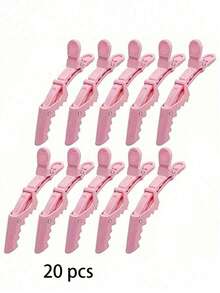 20pcs Crocodile Hair Clips, Plastic Alligator Clips, Seamless Bangs Clips, Duck Bill Crocodile Clips, Hair Accessories - Multicolor - View 1