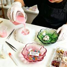 树脂碗模具、硅胶碗模具、树脂花形硅胶托盘模具、环氧树脂容器模具（适用于DIY首饰架、小饰品盒、蜡烛容器） - 1PC Bowl Mold - 查看 3