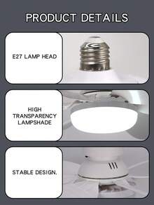 6叶3速定时40W LED吊扇，带灯和遥控器，6叶可调光E27 LED吊扇灯，适用于卧室和客厅 - 520六葉風扇燈 - 查看 10
