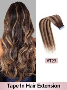 20片装，每包30克，直发胶带式接发，真人发接发，直发无缝隐形贴合发片，女士适用 - 彩色 - 查看 36