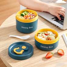 Bộ 3 hộp cơm bento hình bầu dục, hộp đựng thức ăn trưa di động dung tích lớn kèm túi và dụng cụ, bảo quản thực phẩm cho salad, dùng được trong lò vi sóng và máy rửa chén, phù hợp cho học sinh và người lớn ở trường học, văn phòng, cắm trại, dã ngoại, du lịch. - Nhiều màu - Xem 5