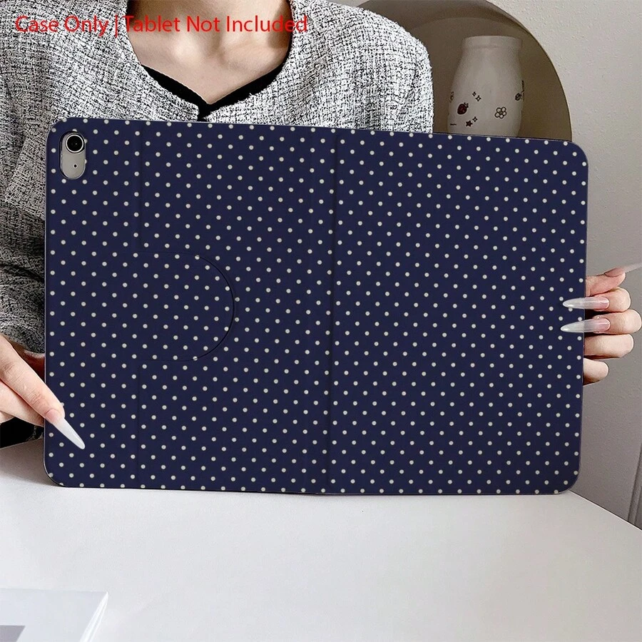 1 chiếc ốp lưng máy tính bảng màu xanh hải quân chấm bi trắng, tương thích với iPad thế hệ thứ 10 10.9 inch 2022 Smart Case/ Air 13 (M3 2025)/ Air 11 (M3 2025)/ Air 11 (M3 2025)/ 11 (A16 2025)/ Tương thích với Galaxy Tab S10+/S9/A9, Tương thích với Matepad. - Nhiều màu - Xem 1