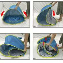Luxury Portable Beach Tent, Suitable 4-6 Years Old Children, Equipped With Rapid Open Sunshade Canopy And Tent, Convenient Storage. - Blue - View 6